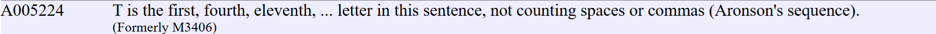 Aronson sequences (an ongoing research project): pt.1